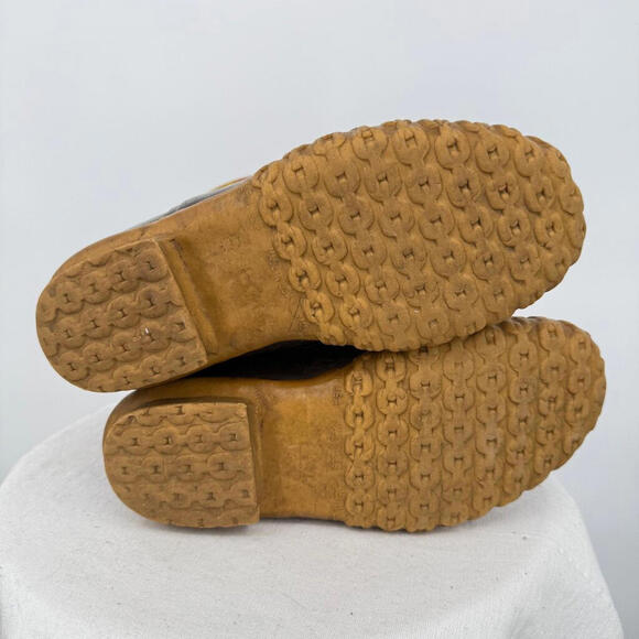 Women's L.L. Bean Vintage Leather Duck Boots Tan Brown Shoes 6 - Picture 6 of 8